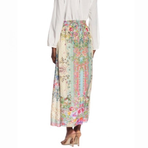 Johnny Was Jenlynn Silk Maxi Skirt Smocked Waist - Picture 5 of 11